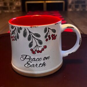 Spectrum Designz 2019 Peace on Earth Ceramic Mug Red Holiday Christmas